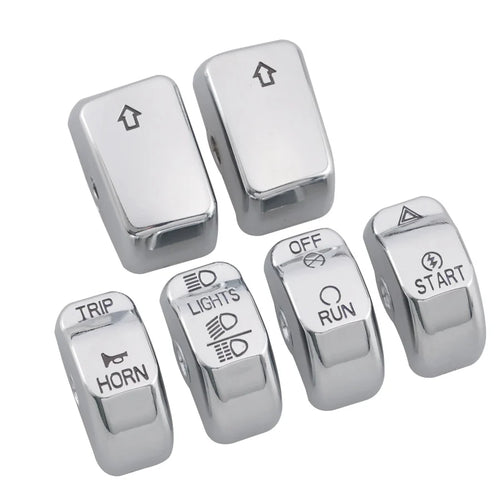 Motorcycle Handlebar Control Switch Housings Chrome Switch Caps Kit Parts For Harley VRSC Sportster XL XR Dyna Softail Road King