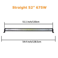 Curved/Straight 22 32 42 52inch 675W 540W Led Light Bar Driving Lights 7D 3-Rows Offroad Truck SUV ATV Tractor Car Boat