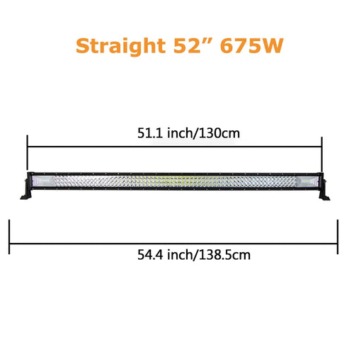 Curved/Straight 22 32 42 52inch 675W 540W Led Light Bar Driving Lights 7D 3-Rows Offroad Truck SUV ATV Tractor Car Boat