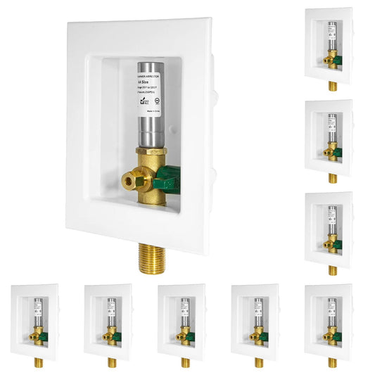 10 Pcs 1/2" Sweat Inlet, Ice Maker Outlet Box, with Stainless Steel Hammer Arrestor