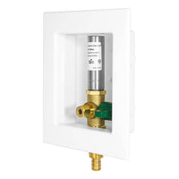 1/2" PEX Crimp (F1807) Inlet, Ice Maker Outlet Box, with Stainless Steel Hammer Arrestor Plumbingsell