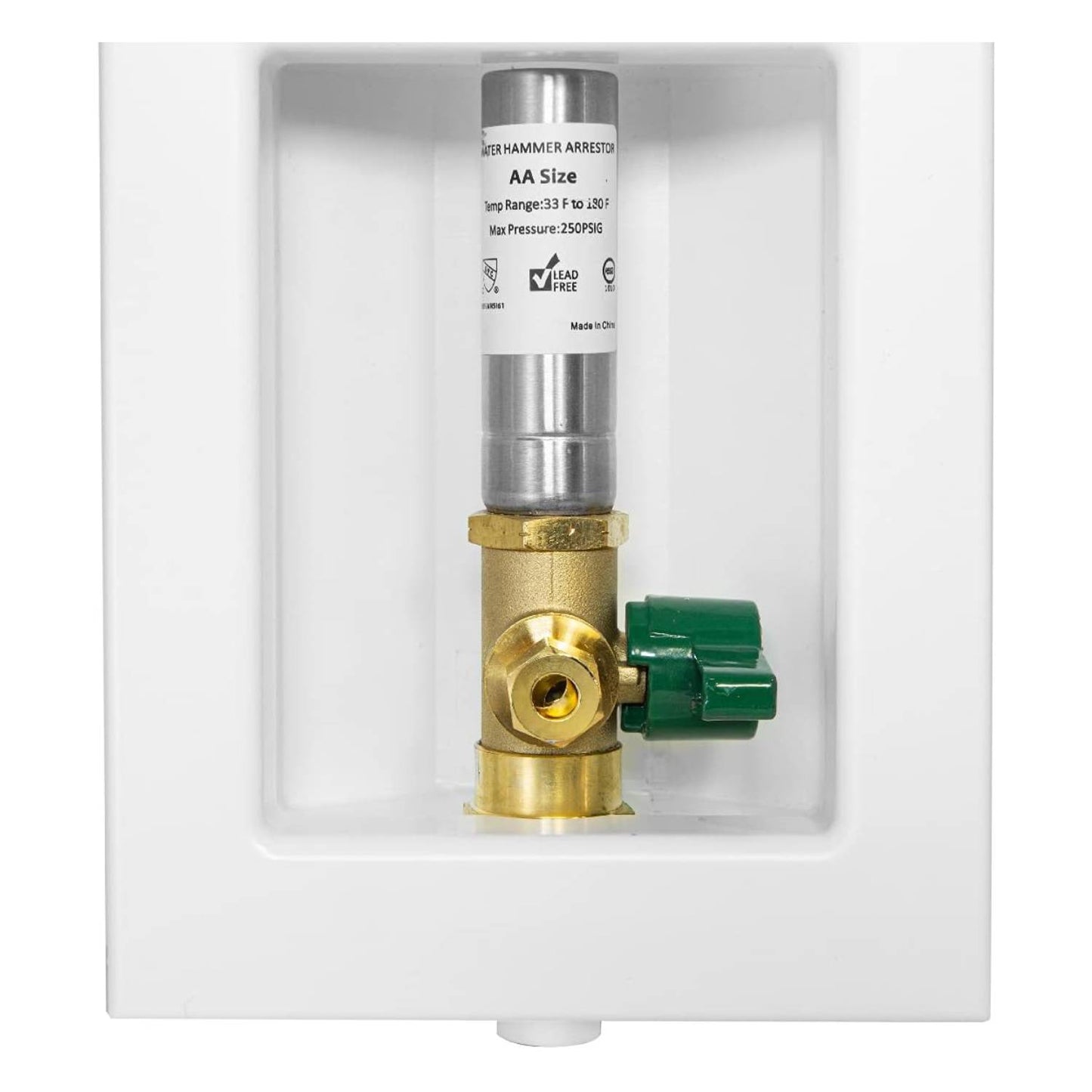 1/2" CPVC PPE Intet, Ice Maker Outlet Box, with Stainless Steel Arrestor