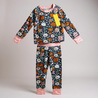 Navy wildflower bamboo pj set Keep the Littles Wild