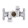 5/8" OD Compr. x 3/8" OD Compr. x 3/8" OD Compr. Dual Stop Valve, 1/4 Turn (Lead Free) Plumbingsell