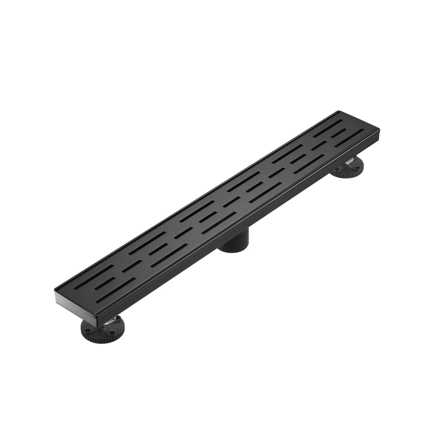 Linear Shower Drain 36" with Removable Grate, Matte Black Polished 304 Stainless Steel Shower Drain, Shower Drain, Floor Shower Drain with Hair Strainer, Adjustable Levelingft