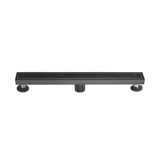 Linear Shower Drain 36" Comes with Matte Black Polished 2 in 1 Panels, Tile Insert Shower Drain, Equipped with Adjustableft,Hair Filters
