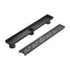 Linear Shower Drain 24" with Removable Grate, Matte Black Polished 304 Stainless Steel Shower Drain, Shower Drain, Floor Shower Drain with Hair Strainer, Adjustable Levelingft