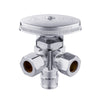 1/2" Pex-a Expansion (F1960) Inlet x 3/8" ODx 3/8" OD Compr. Dual Angle Stop Valve, Multi Turn (Lead Free) Plumbingsell