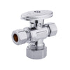 5/8" OD Compr. x 3/8" OD Compr. x 3/8" OD Compr. Dual Outlet Angle Stop Valve, 1/4 Turn (Lead Free) Plumbingsell