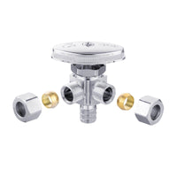 10 Pcs 1/2" PEX Crimp x 3/8" ODx 3/8" OD Compr. Dual Angle Stop Valve, Multi Turn (Lead Free) Plumbingsell