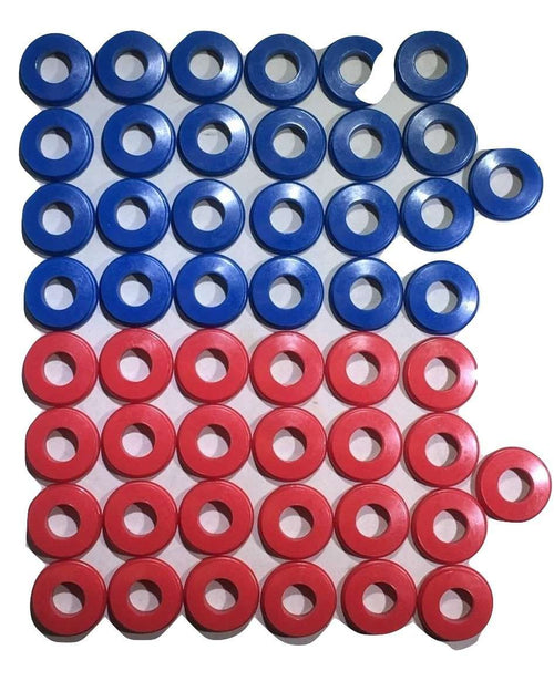 Polyurethane Gladhand Seals 25 Red & 25 Blue 50 Pack | UGS25RB RatchetStrap.Com