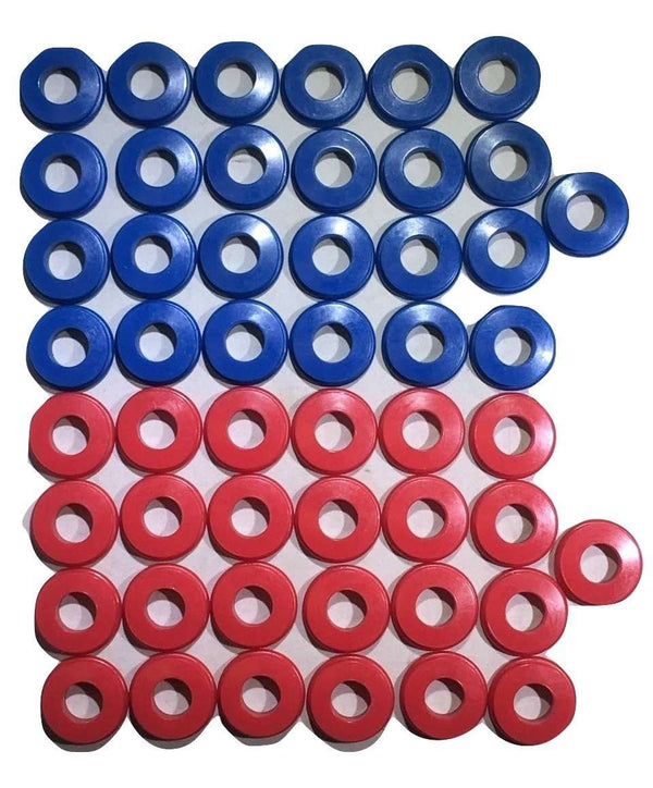 Polyurethane Gladhand Seals 25 Red & 25 Blue 50 Pack | UGS25RB RatchetStrap.Com