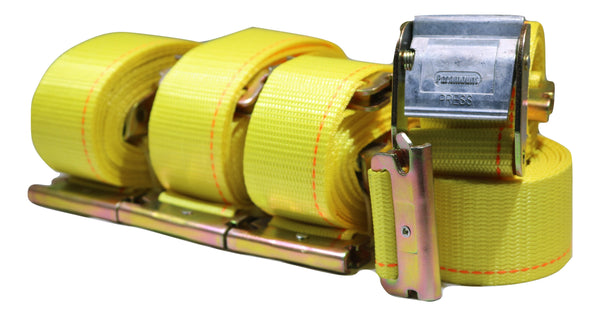 2" x 12 Ft Interior Van Cam Buckle E-Track Strap w/ Spring E Fittings | 4 PACK RatchetStrap.Com