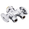 10 Pcs 1/2" Push Connect x Dual 3/8" OD Compr. Compr. Straight Stop Valve, 1/4 Turn (Lead Free) Plumbingsell