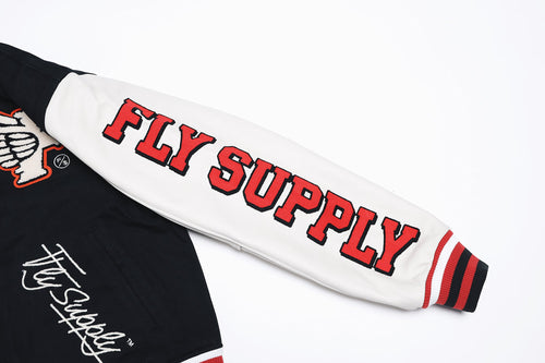 Manifest Varsity Jacket (Black) Fly Supply Co