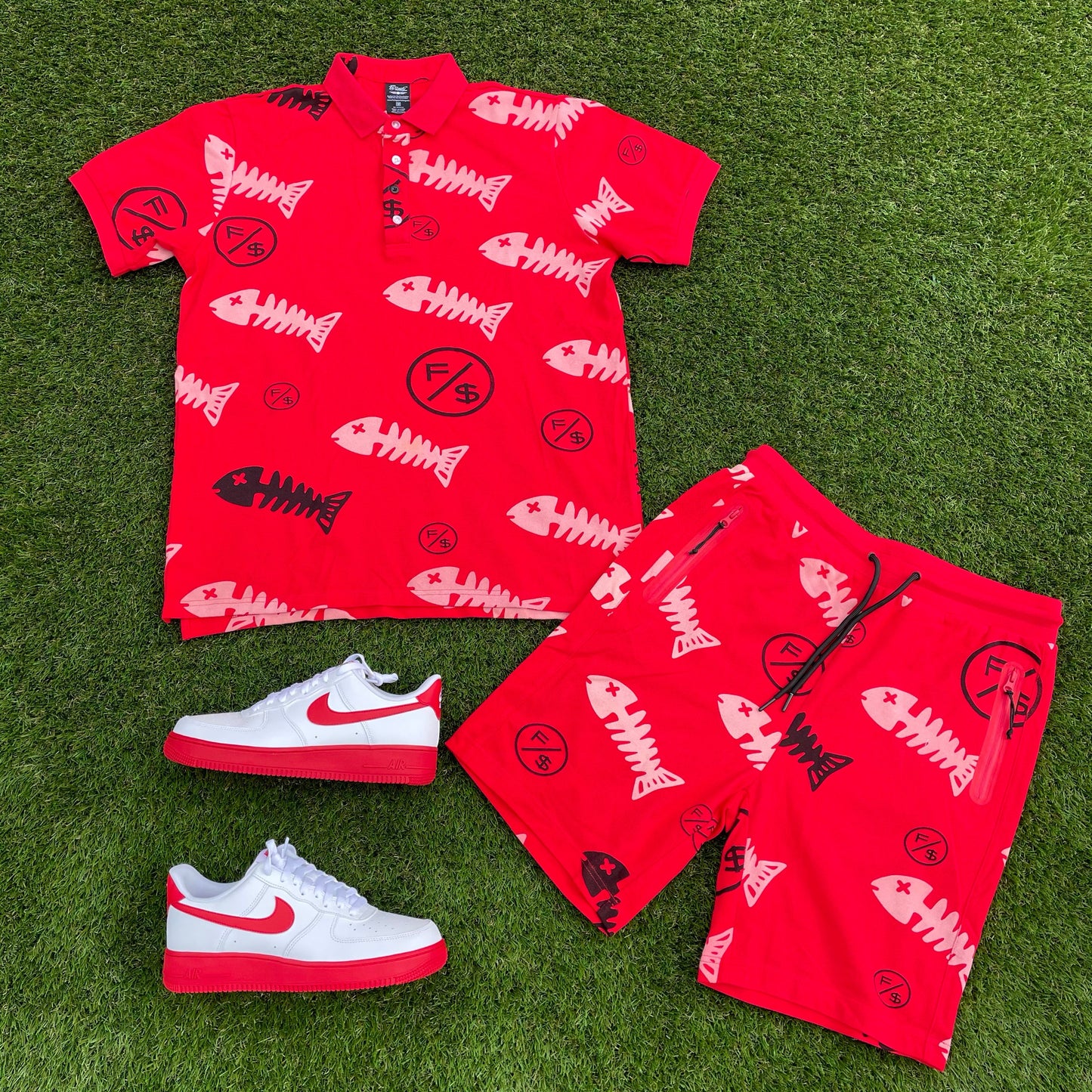 Fly Supply Co Fly Supply Co Fishscale Polo (Red)