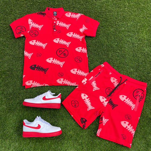 Fly Supply Co Fly Supply Co Fishscale Polo (Red)