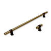 Brushed Bronze "Bond" T-Bar Dual Finish Knob and Pulls Euro • Knobs
