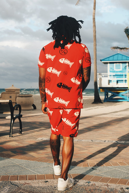 Fly Supply Co Fly Supply Co Fishscale Polo (Red)