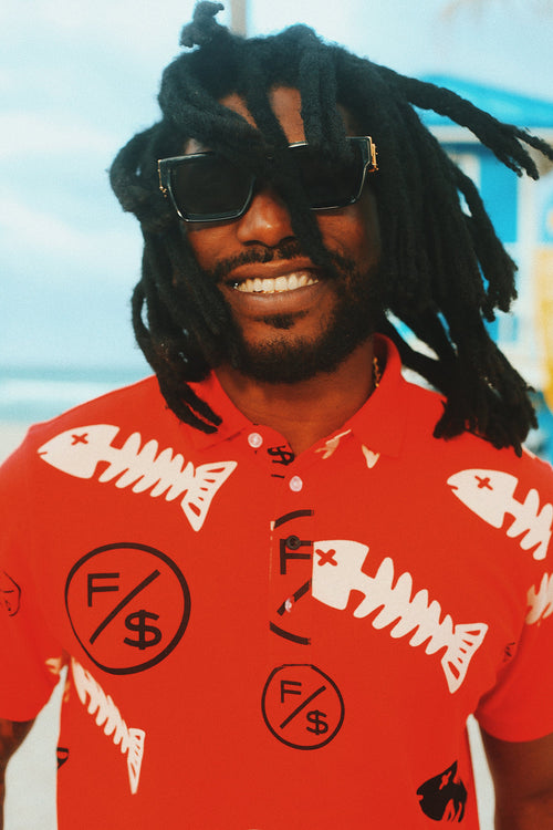 Fly Supply Co Fly Supply Co Fishscale Polo (Red)