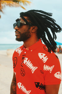 Fly Supply Co Fly Supply Co Fishscale Polo (Red)