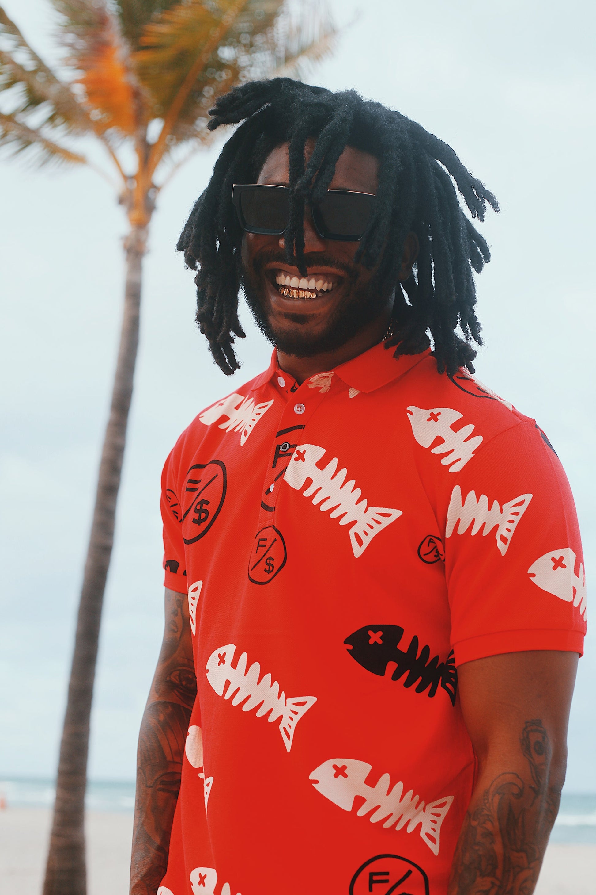Fly Supply Co Fly Supply Co Fishscale Polo (Red)
