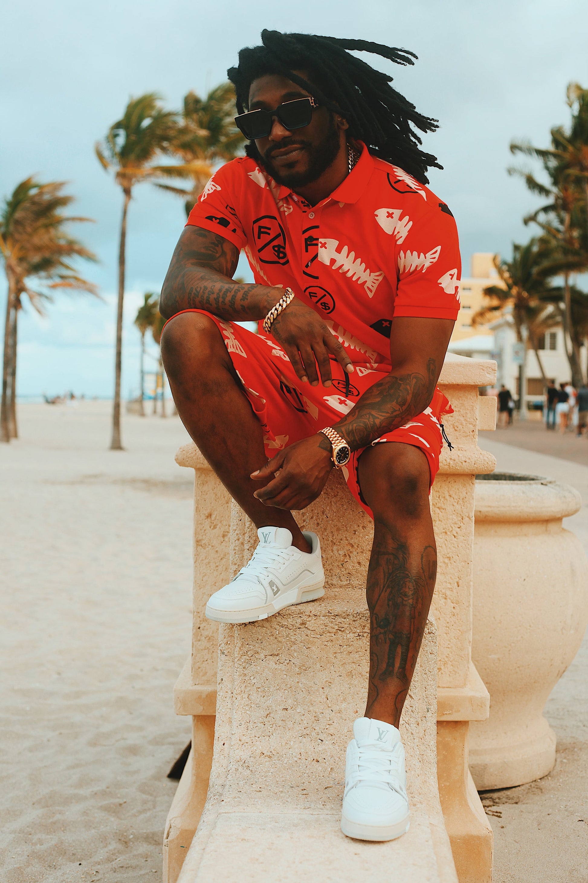 Fly Supply Co Fly Supply Co Fishscale Polo (Red)