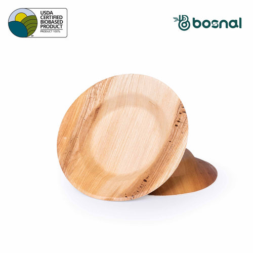 Bosnal - Palm Leaf Biodegradable Bowls, 9.5 inch Round Soup Bowl Bosnal