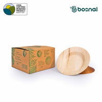 Bosnal - Palm Leaf Biodegradable Bowls, 9.5 inch Round Soup Bowl Bosnal