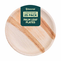 Bosnal - Palm Leaf Biodegradable Plates, 9 inch, Round Bosnal