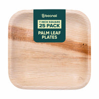 Bosnal - Palm Leaf Biodegradable Plates; 7 inch, Square Bosnal