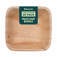 Bosnal - Palm Leaf Biodegradable Bowls, 5 inch, Square Bosnal