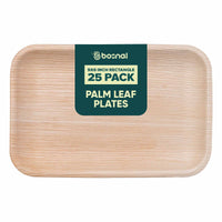 Bosnal - Palm Leaf Biodegradable Plates, 9 x 6 inch Rectangle Bosnal