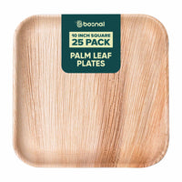 Bosnal - Palm Leaf Biodegradable Plates, 10 inch, Square Bosnal