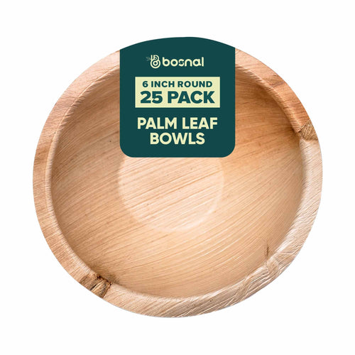 Bosnal - Palm Leaf Bowl, 6 inch, Round , 25 Pcs Bosnal