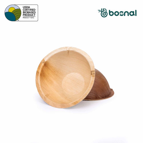 Bosnal - Palm Leaf Bowl, 6 inch, Round , 25 Pcs Bosnal