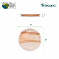 Bosnal - Palm Leaf Biodegradable Plates, 10 inch, Round Bosnal