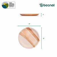 Bosnal - Palm Leaf Biodegradable Plates, 9 inch, Round Bosnal