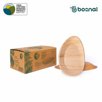 Bosnal - Palm Leaf Biodegradable Plates, 10 inch, Oval Bosnal