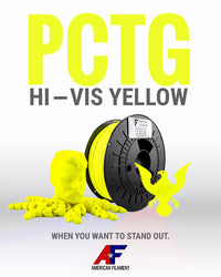 Hi-Vis Yellow AF 1.75mm PCTG Filament Made in the USA!