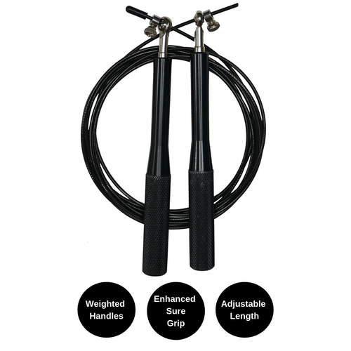 Weighted Jump Rope with Adjustable Steel Wire Cable Jupiter Gear