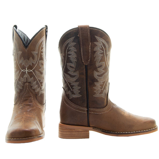 Soto Boots Brown Square Toe Kids Western Boots | Kids Western Dance Boots (K3004)