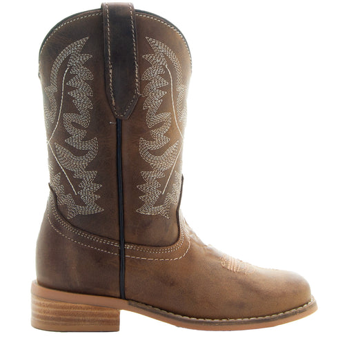 Soto Boots Brown Square Toe Kids Western Boots | Kids Western Dance Boots (K3004)
