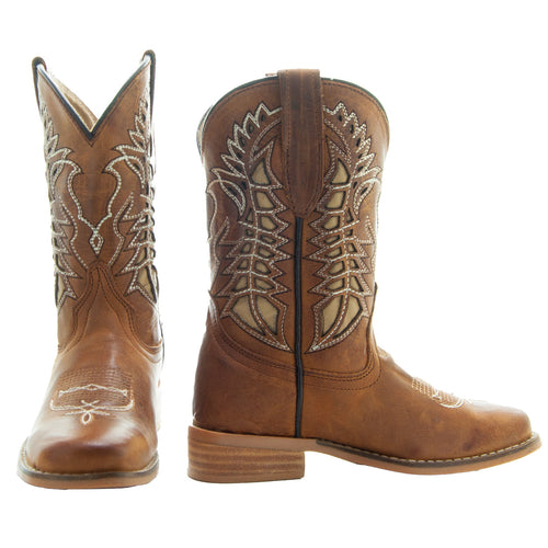 Soto Boots Kids' Tan Country Boots | Everyday Western Boots for Kids (K3007RU)