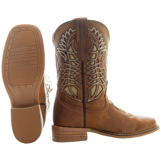 Soto Boots Kids' Tan Country Boots | Everyday Western Boots for Kids (K3007RU)