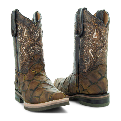 Soto Boots Soto Boots Kids Pirarucu Print Cowboy Boots K4008