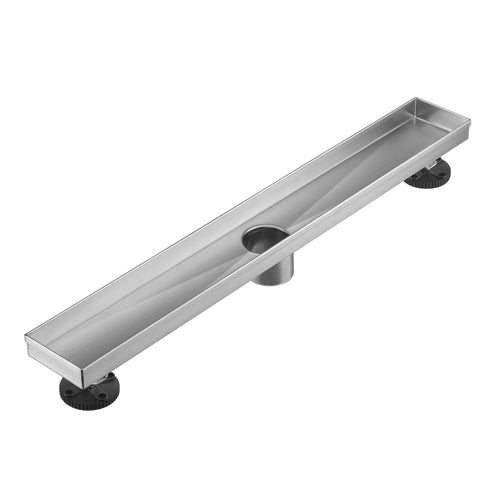 Linear Shower Drain 36" with Removable Grate,Brushed Polished 304 Stainless Steel Shower Drain,Floor Shower Drain with Hair Strainer, Adjustable Levelingft