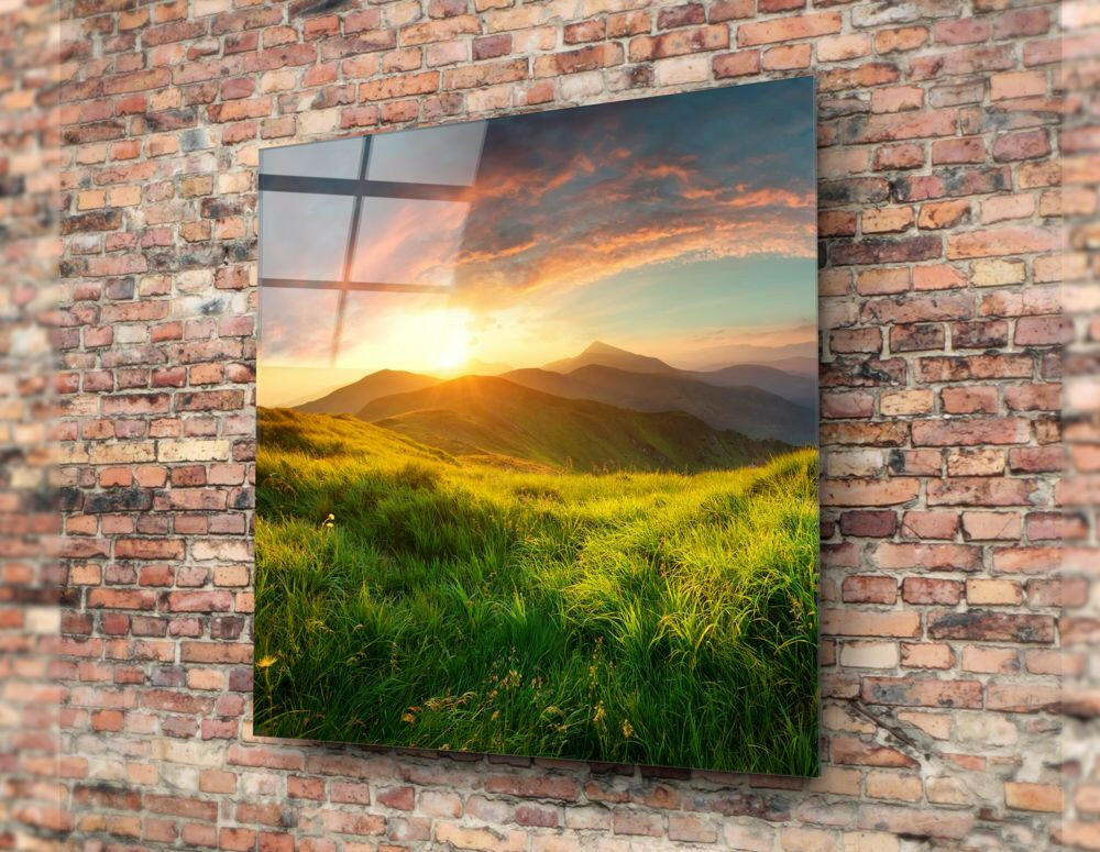 Insigneart USA Insigneart USA Mountain Landscape Glass Wall Art