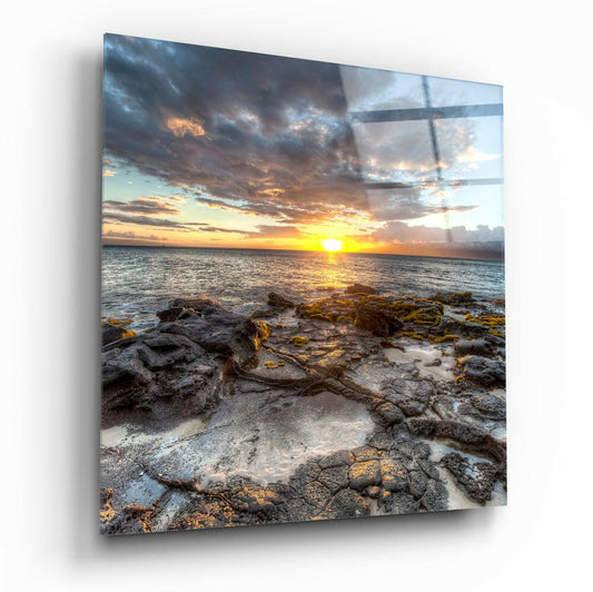 Insigneart USA Insigneart USA Sunset on the Beach Glass Wall Art