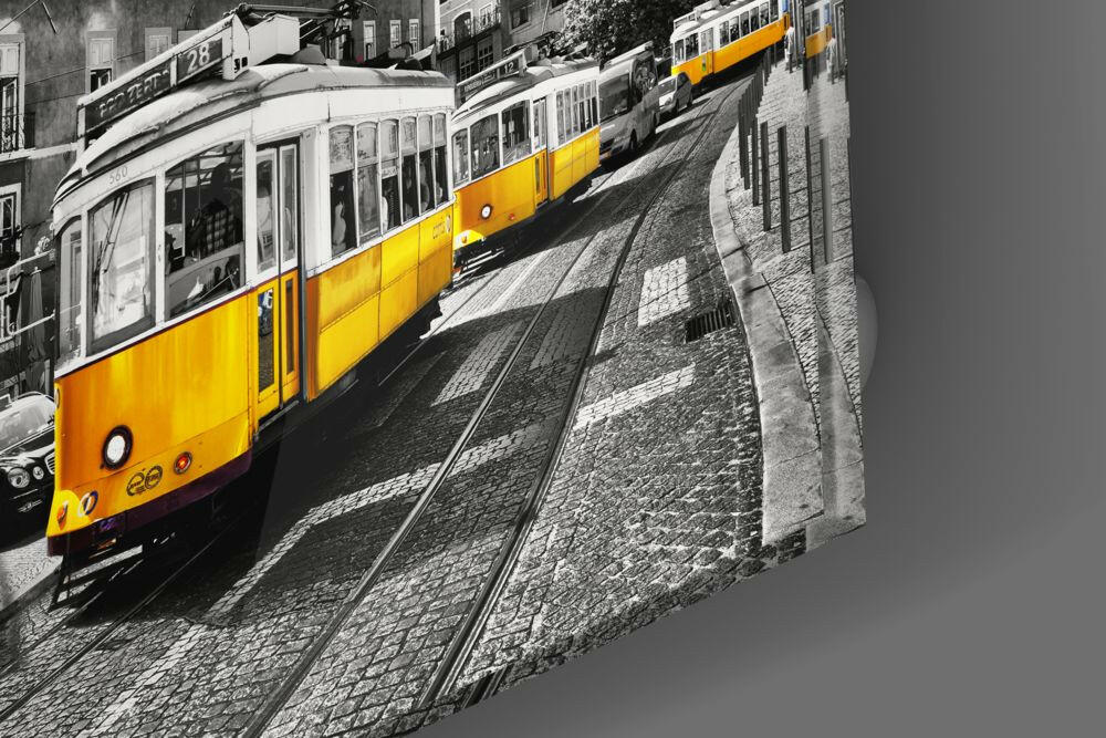 Insigneart USA Insigneart USA Lisbon Yellow Tram Glass Wall Art